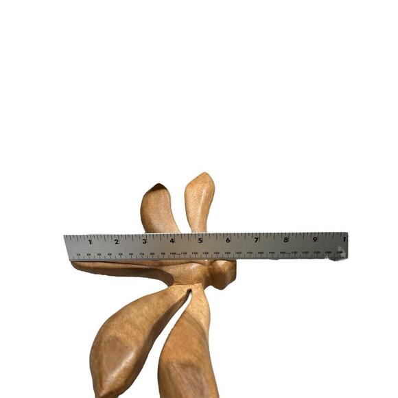 Vintage Solid Wood Carved Butterfly and Dragonfly Brass Feet - Picture 6 of 8